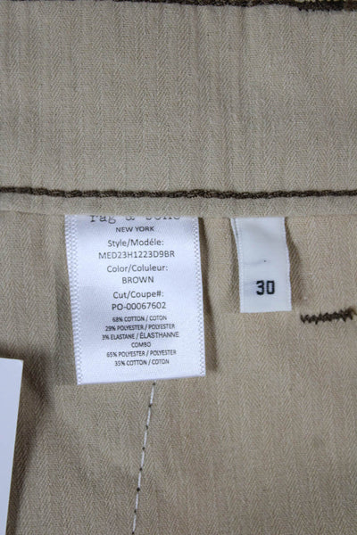 Rag & Bone Mens Chino Pants Brown Cotton Button Fly Size 30