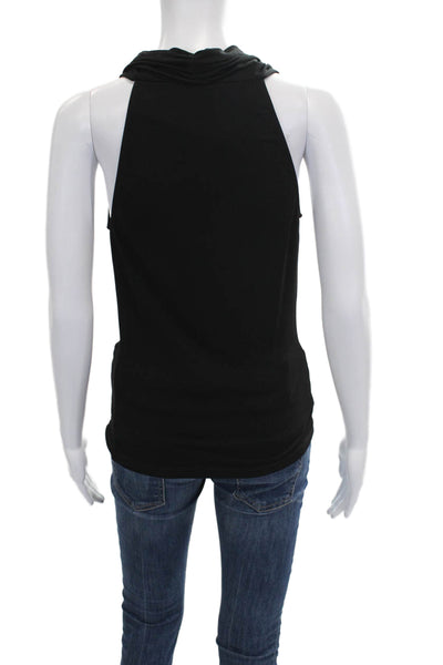Michael Kors Women Black Rayon Cowl Neck Basic Tank Sleeveless Size 4