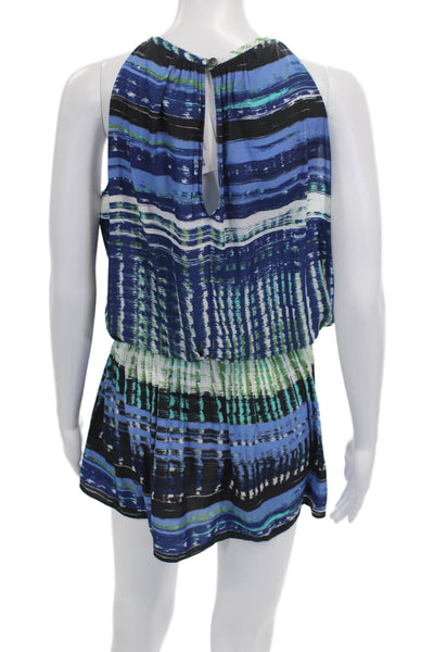 Ramy Brook Womens Striped Halter Blouson Short Dress Multicolor Size XS