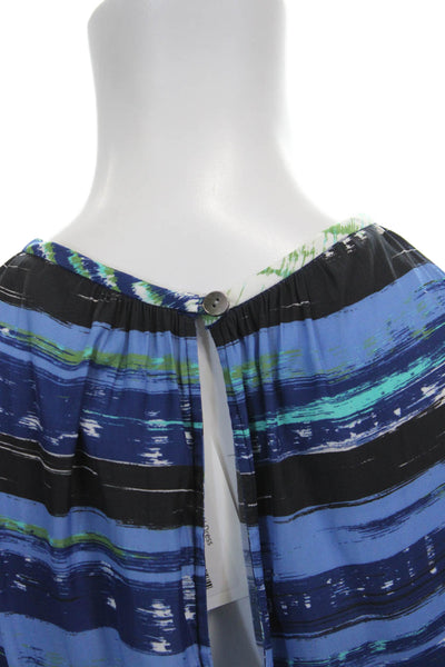 Ramy Brook Womens Striped Halter Blouson Short Dress Multicolor Size XS