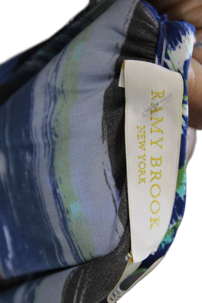 Ramy Brook Womens Striped Halter Blouson Short Dress Multicolor Size XS