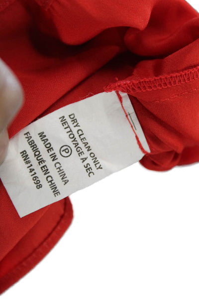 Ramy Brook Womens Tunic Halter Sleeveless Red Button Polyester Size XS