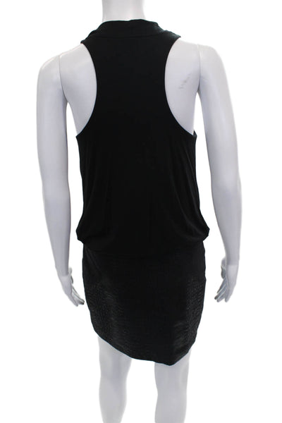 Fifteen Twenty Womens Faux Leather Cowl Neck Mini Dress Black Size XS