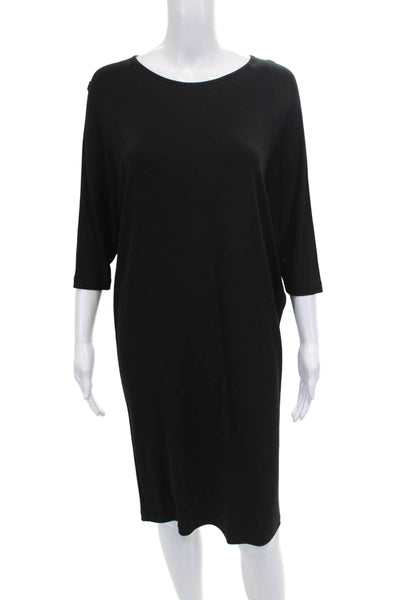Michael Kors Women Black Shift Dress 3/4 Sleeve Rayon Size 2