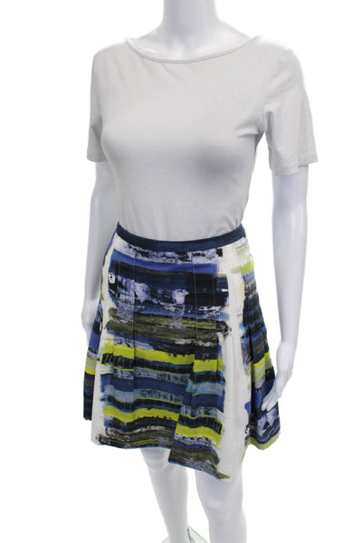 Akris Punto Women Multicolor Pleated Cotton Knee Length Skirt Size 6