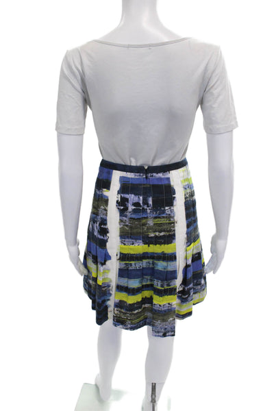 Akris Punto Women Multicolor Pleated Cotton Knee Length Skirt Size 6