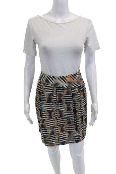 The Wrights Womens Striped Straight Pencil Skirt Multicolor Zip Size 6