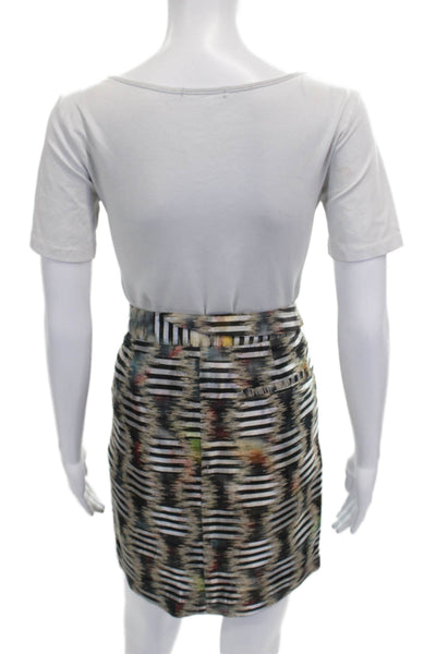 The Wrights Womens Striped Straight Pencil Skirt Multicolor Zip Size 6