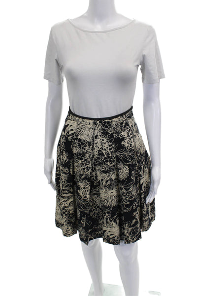St. John Collection Womens Pleated Short Skirt Black Polyester Blend Size 4