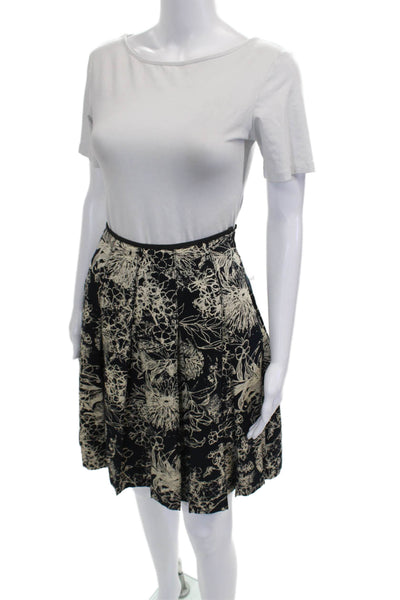 St. John Collection Womens Pleated Short Skirt Black Polyester Blend Size 4