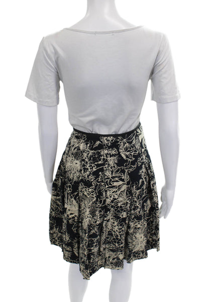 St. John Collection Womens Pleated Short Skirt Black Polyester Blend Size 4