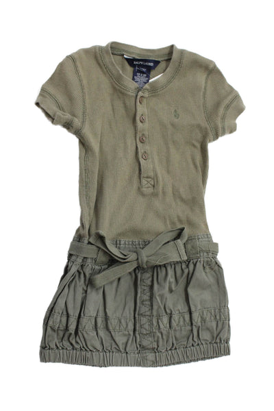 Ralph Lauren Blue Label Girls Cotton Short Sleeve Dress Green Size 3