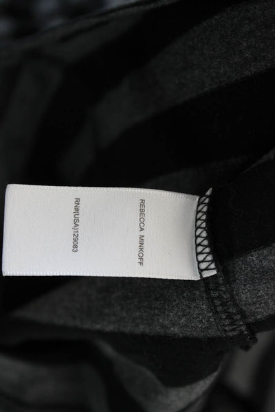 Rebecca Minkoff Women Black Striped Cotton Turtleneck Longsleeve T-Shirt Size S