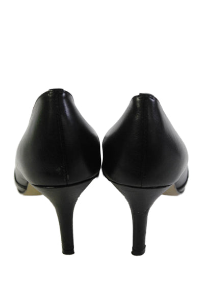 Tahari Womens Leather Pointed Toe Slip On Heels Pumps Black Size 6.5M