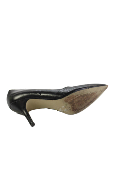 Tahari Womens Leather Pointed Toe Slip On Heels Pumps Black Size 6.5M