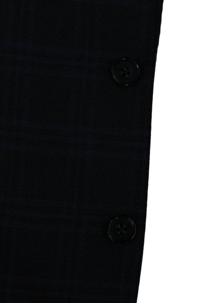 NHP Mens Blue Plaid Polyester Blazer Size 38