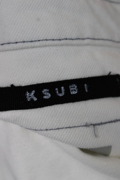 Ksubi Mens Basic Jacket Button Up White Cotton Collared Long Sleeve Size S