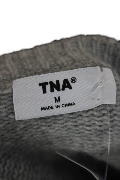 TNA Womens Pullover Gray Wool Crew Neck Long Sleeve Size M