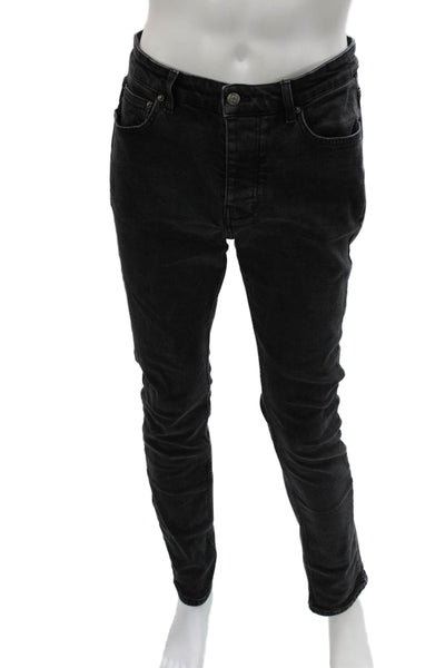 Ksubi Mens Skinny Black Jeans 32 Inseam Button Closure Cotton Size 33