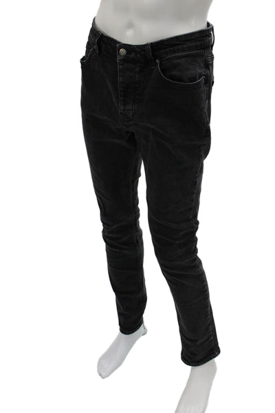 Ksubi Mens Skinny Black Jeans 32 Inseam Button Closure Cotton Size 33