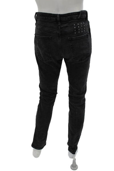 Ksubi Mens Skinny Black Jeans 32 Inseam Button Closure Cotton Size 33