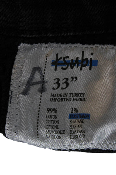 Ksubi Mens Skinny Black Jeans 32 Inseam Button Closure Cotton Size 33