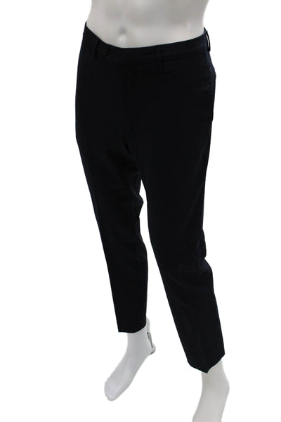 Emporio Armani Mens Chino Pants Blue Polyester Blend Size 32