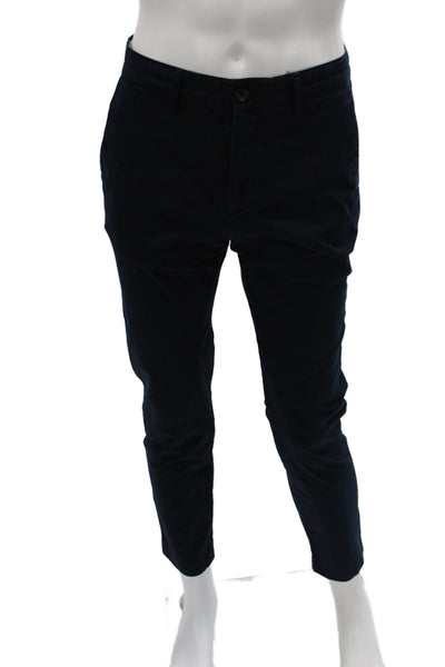 Zara Men Ankle Pants Blue Cotton Button Size 30