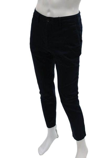 Zara Men Ankle Pants Blue Cotton Button Size 30