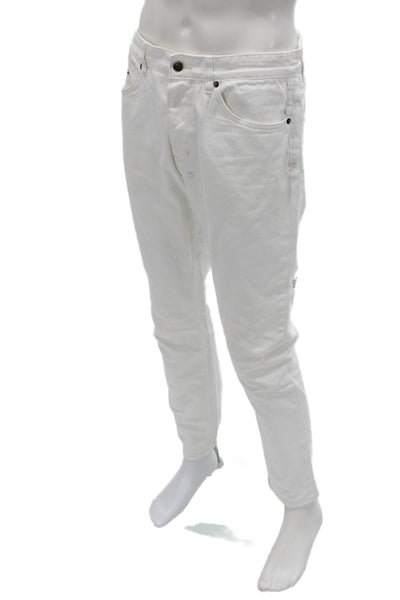 Ksubi Mens Tapered White Cotton Jeans Inseam 30 Size 32