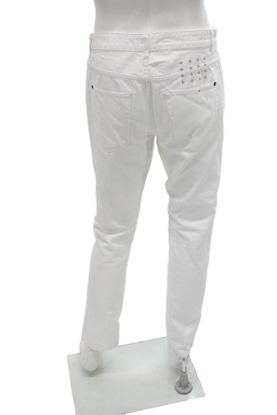 Ksubi Mens Tapered White Cotton Jeans Inseam 30 Size 32