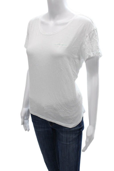 Vineyard Vines Women Basic White Cotton Scoop Neck Short Sleeve T-Shirt Size S