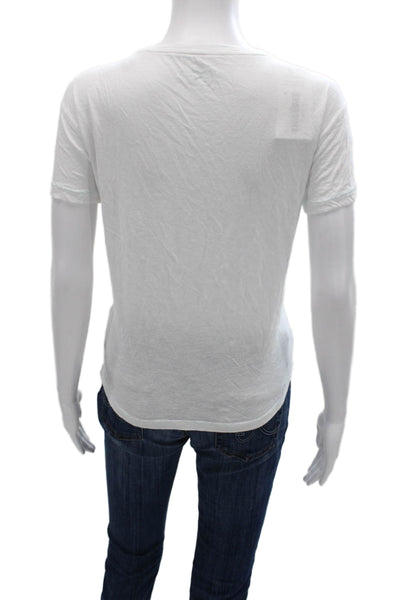 Vineyard Vines Women Basic White Cotton Scoop Neck Short Sleeve T-Shirt Size S