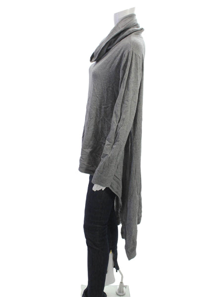 M Made In Italy Women Tunic Gray Viscose Cowl Neck Long Sleeve Pullover Size XS