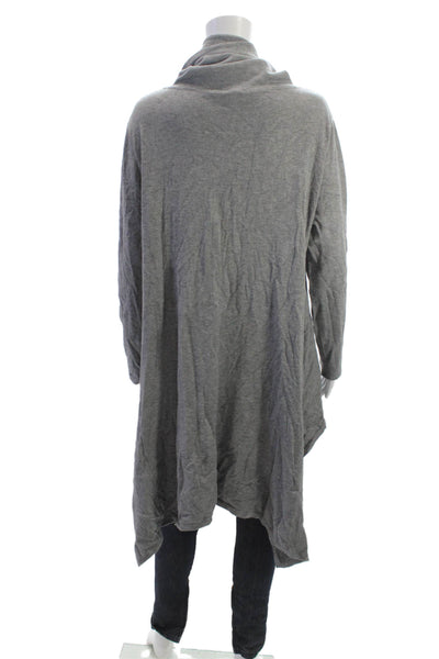 M Made In Italy Women Tunic Gray Viscose Cowl Neck Long Sleeve Pullover Size XS