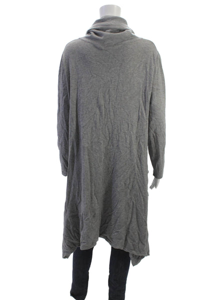 M Made In Italy Women Tunic Gray Viscose Cowl Neck Long Sleeve Pullover Size S