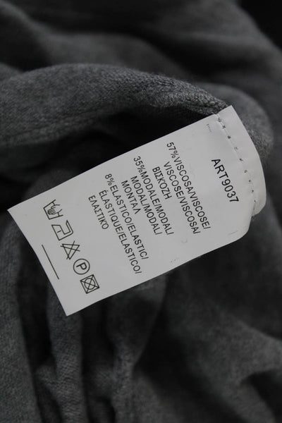 M Made In Italy Women Tunic Gray Viscose Cowl Neck Long Sleeve Pullover Size S