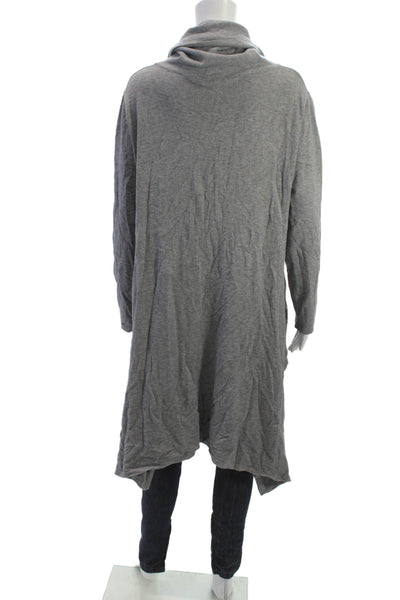 M Made In Italy Women Tunic Cowl Neck Long Sleeve Pullover Viscose Gray Size M