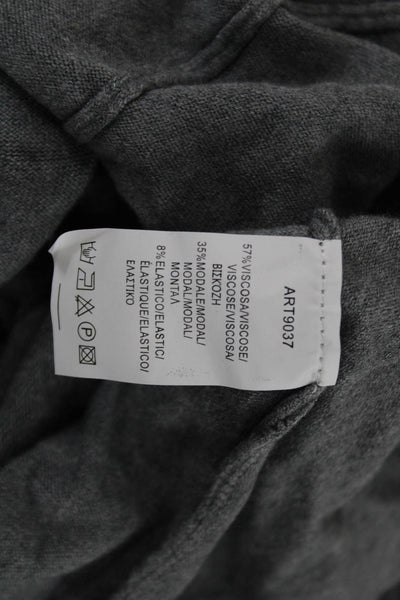 M Made In Italy Women Tunic Cowl Neck Long Sleeve Pullover Viscose Gray Size M