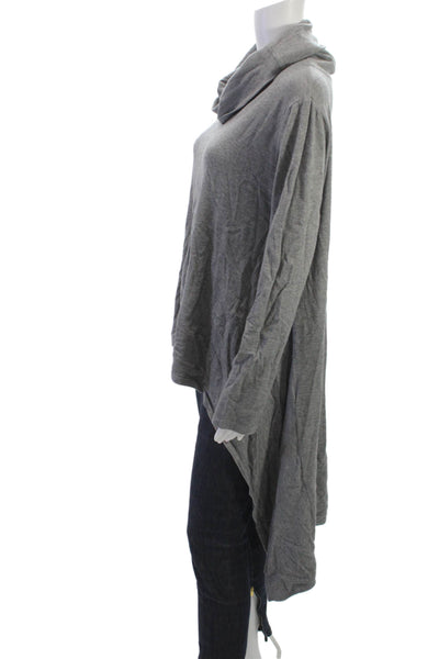 M Made In Italy Womens Viscose Cowl Neck Tunic Gray Long Sleeve Pullover Size L