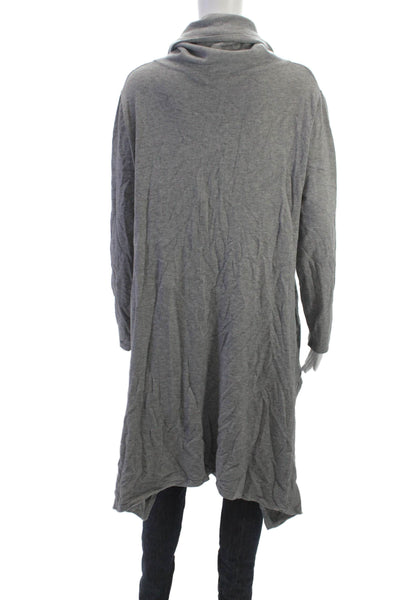 M Made In Italy Womens Viscose Cowl Neck Tunic Gray Long Sleeve Pullover Size L