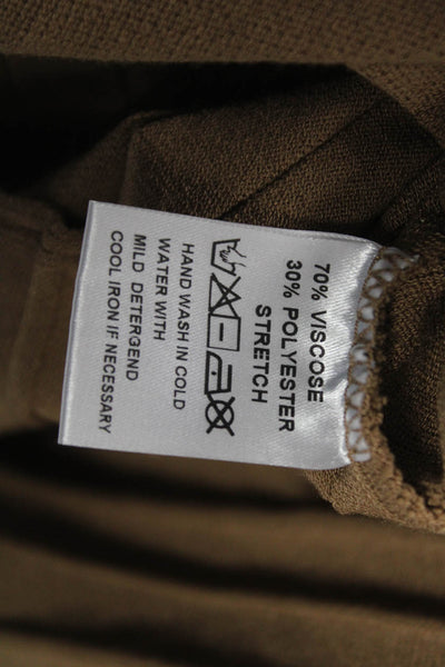 Biana Womens Cardigan Brown Viscose Solid Round Neck Long Sleeve Size S