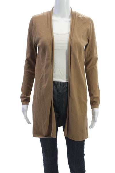 Biana Womens Brown Viscose Cardigan Long Sleeve Round Neck Size L