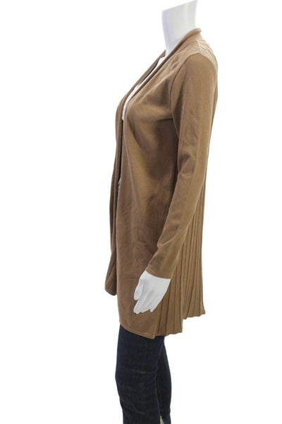 Biana Womens Brown Viscose Cardigan Long Sleeve Round Neck Size L