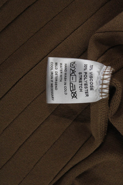 Biana Womens Brown Viscose Cardigan Long Sleeve Round Neck Size L
