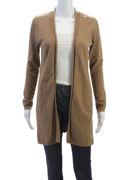 Biana Women Cardigan V Neck Long Sleeve Brown Viscose Sweater Size M