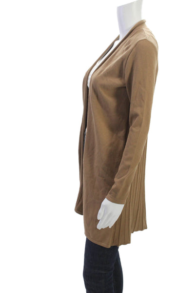 Biana Women Cardigan V Neck Long Sleeve Brown Viscose Sweater Size M