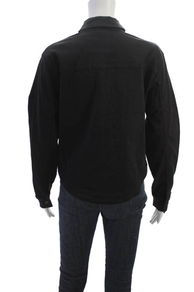 Renuar Womens Military Jacket Black Button Long Sleeve Cotton Size S