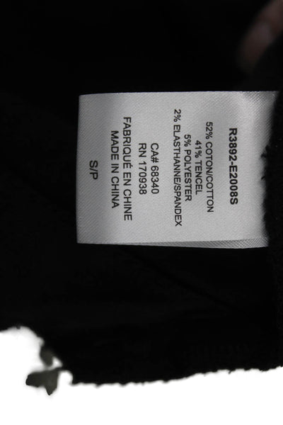 Renuar Womens Military Jacket Black Button Long Sleeve Cotton Size S