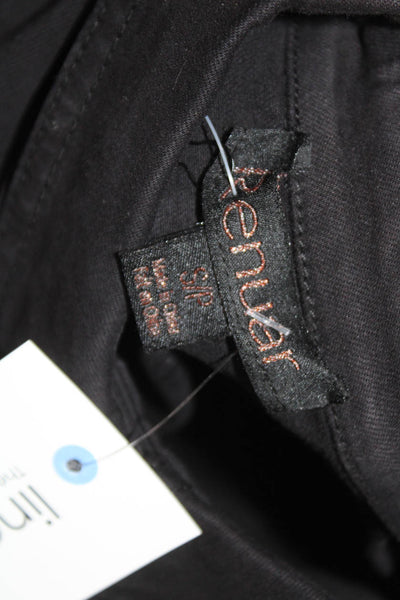 Renuar Womens Military Jacket Black Button Long Sleeve Cotton Size S